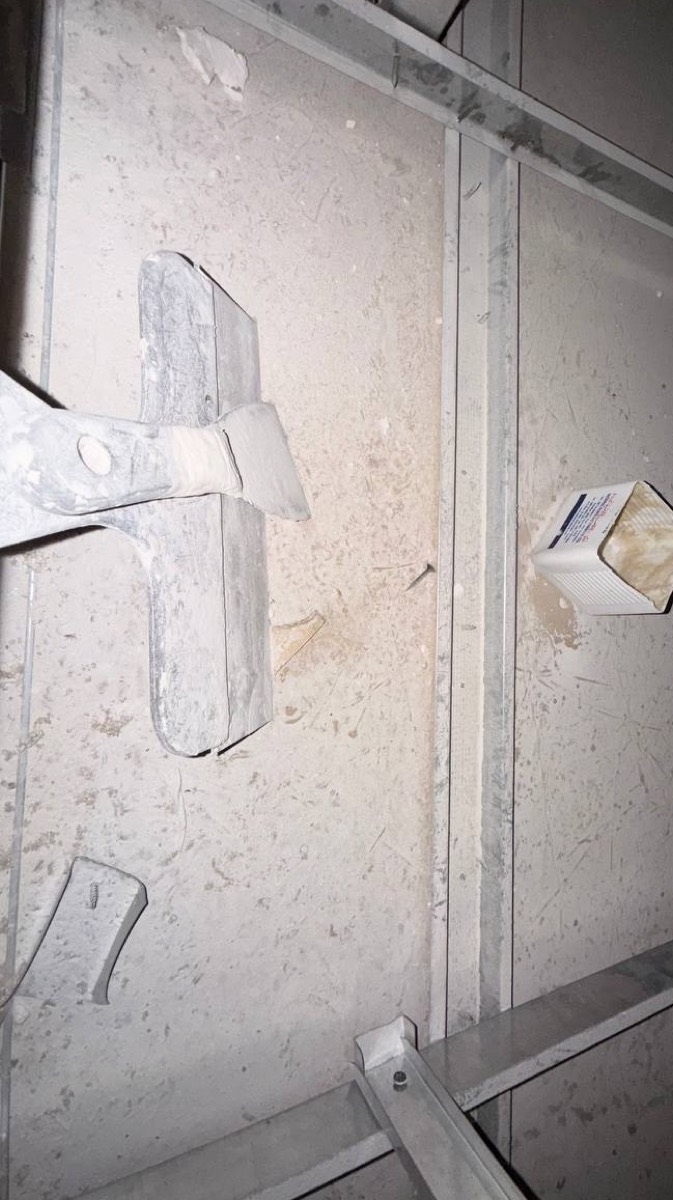 Above-ceiling space before deep cleaning